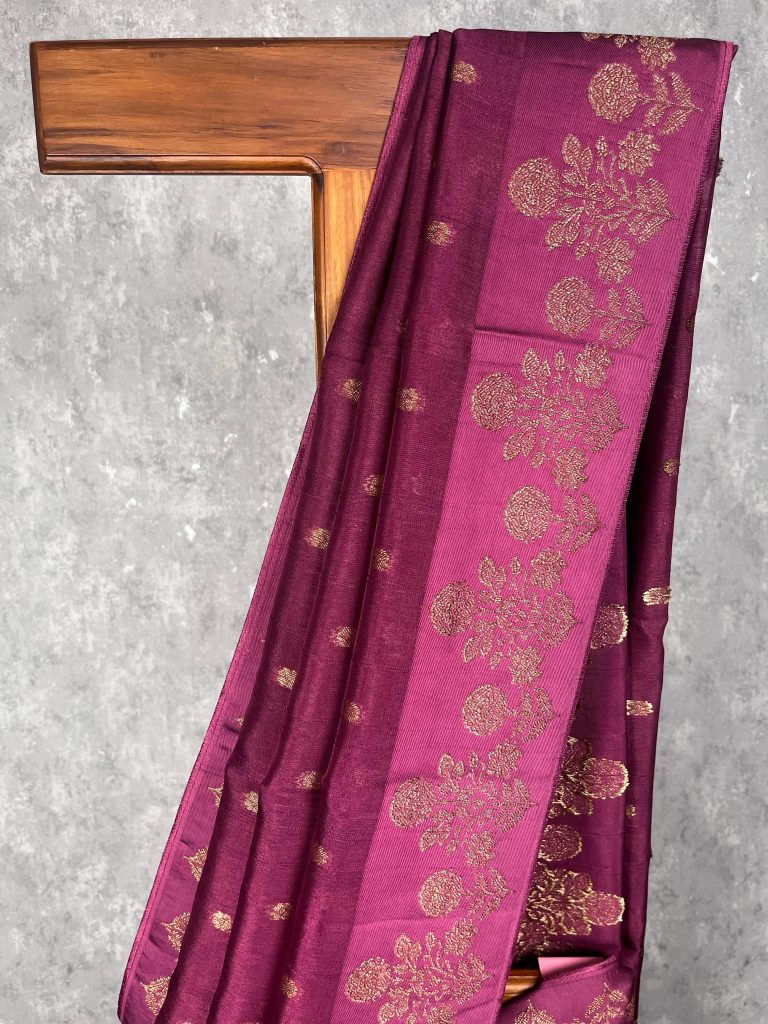 SEMI TUSSAR RAW SILK BANARASI SAREE - Image 2