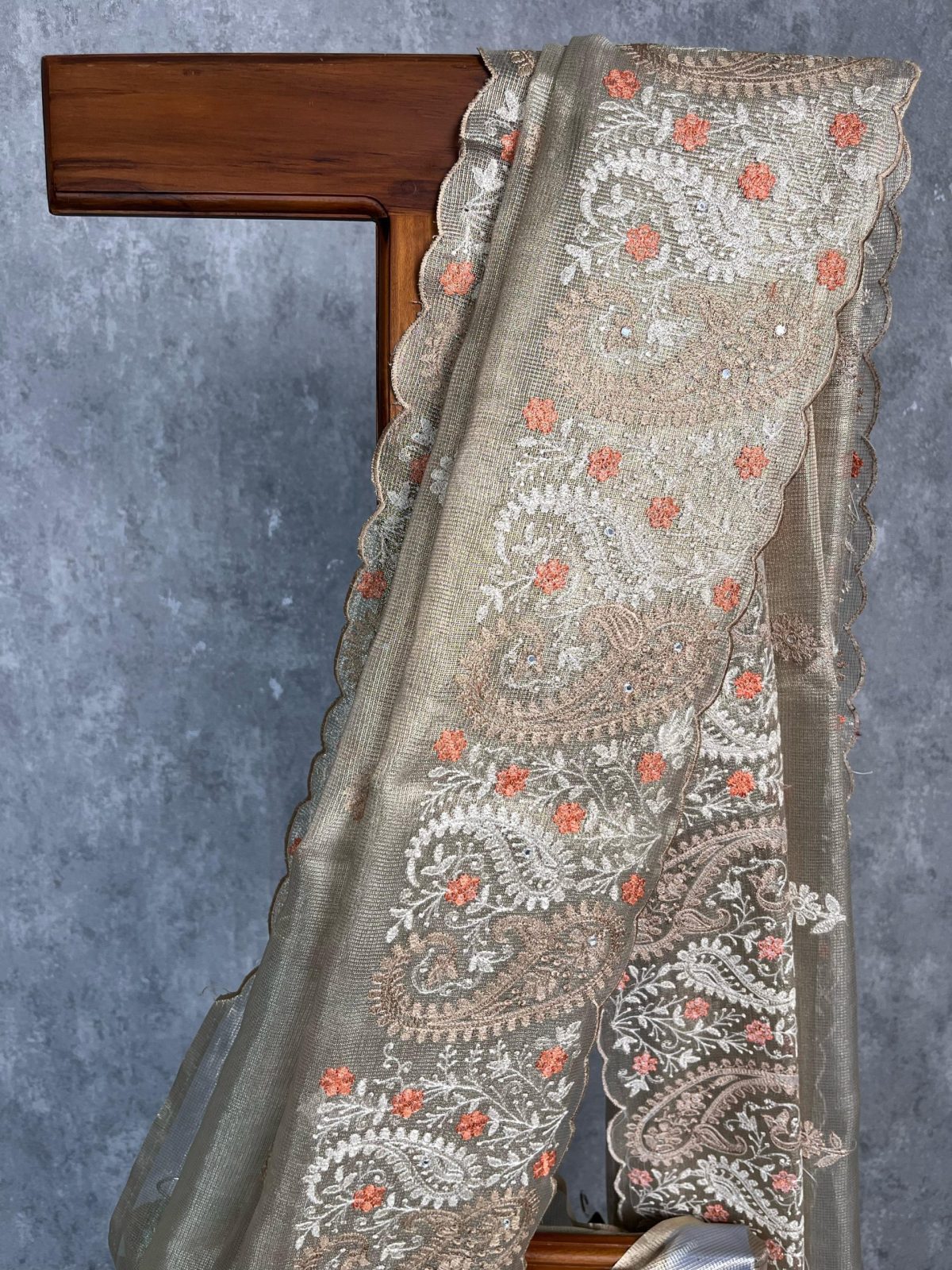 TISSUE KOTA EMBROIDERY SAREE - Image 2