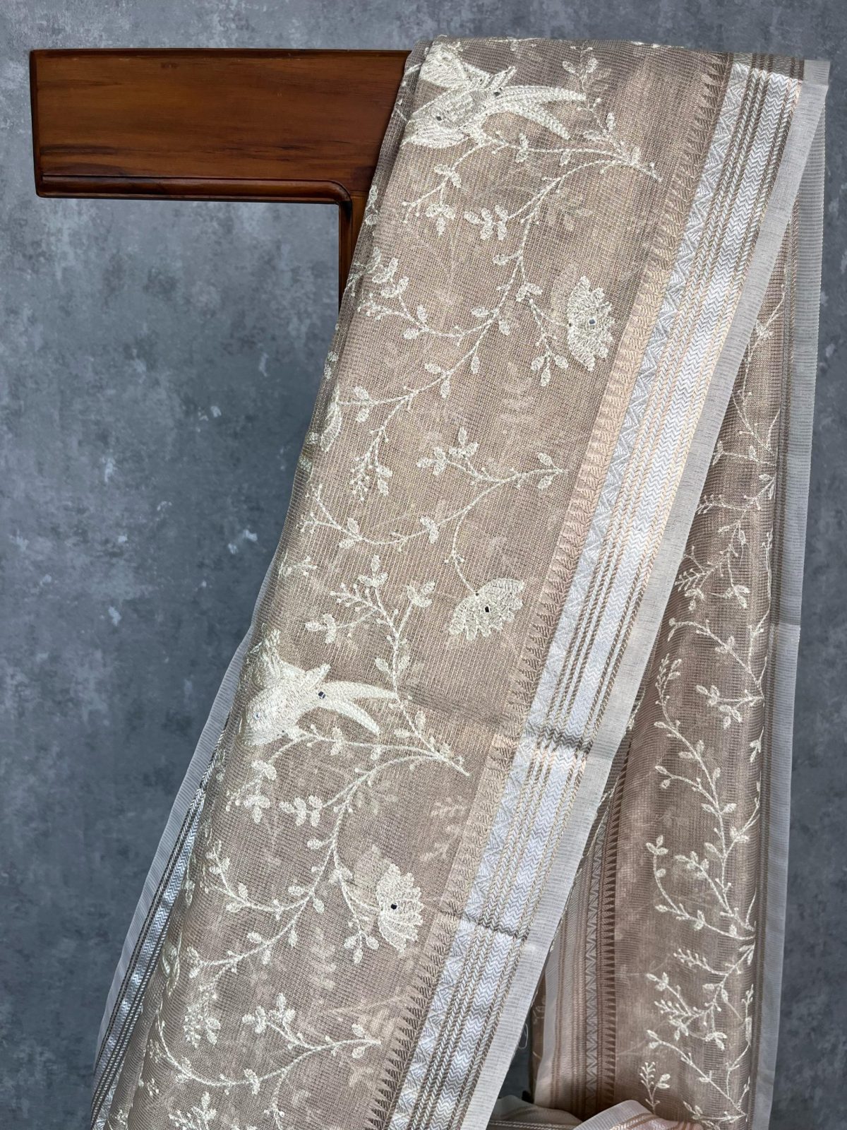 TISSUE KOTA EMBROIDERY SAREE - Image 2