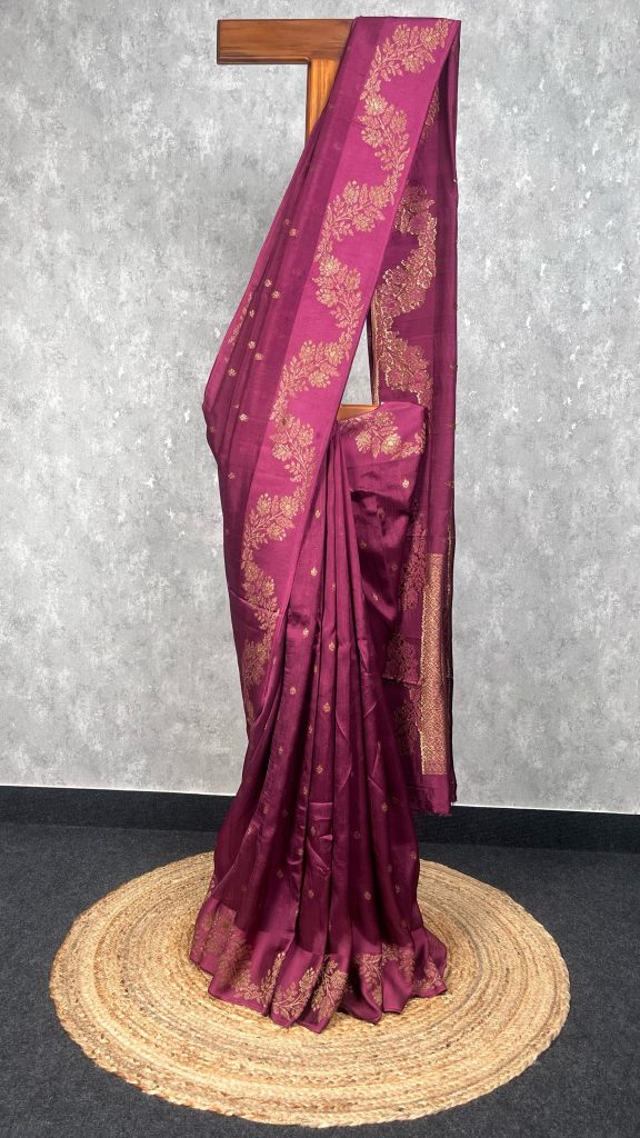 SEMI TUSSAR RAW SILK BANARASI SAREE