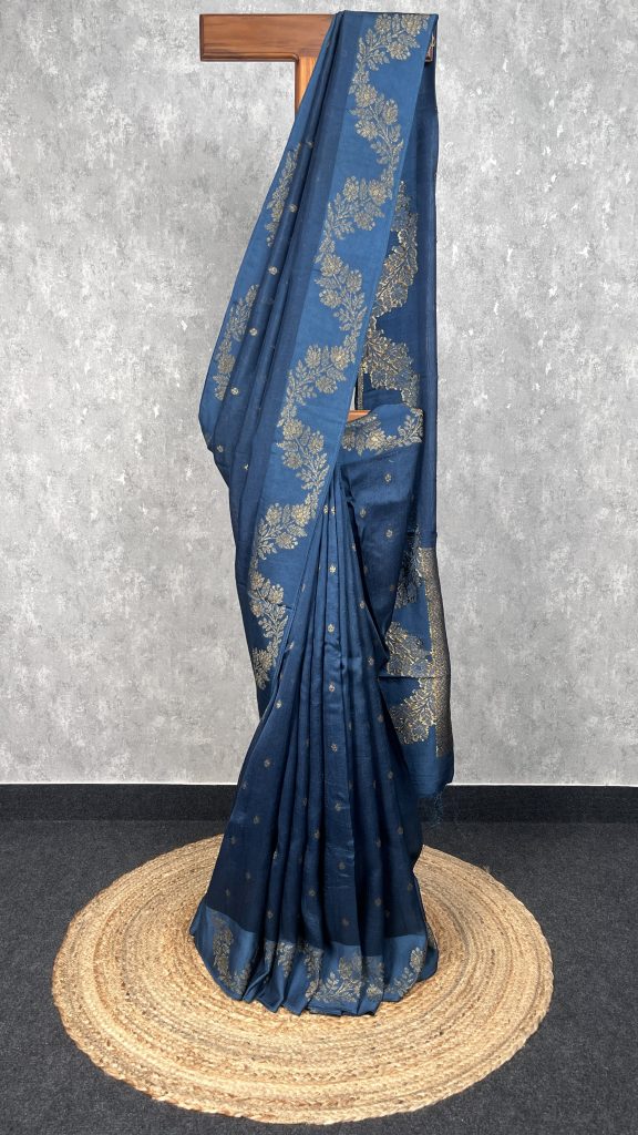 SEMI TUSSAR RAW SILK BANARASI SAREE