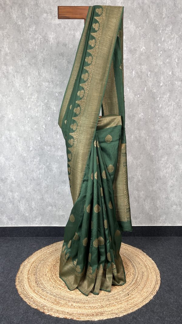 SEMI TUSSAR RAW SILK BANARASI SAREE