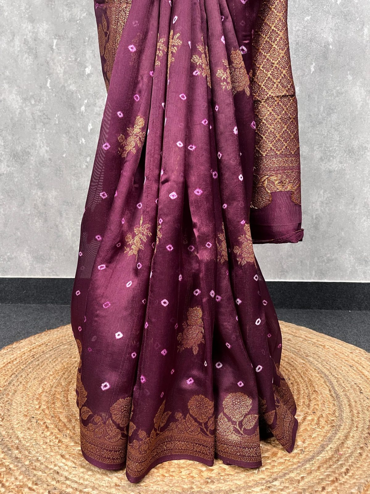 SEMI TUSSAR RAW SILK BANARASI SAREE - Image 3