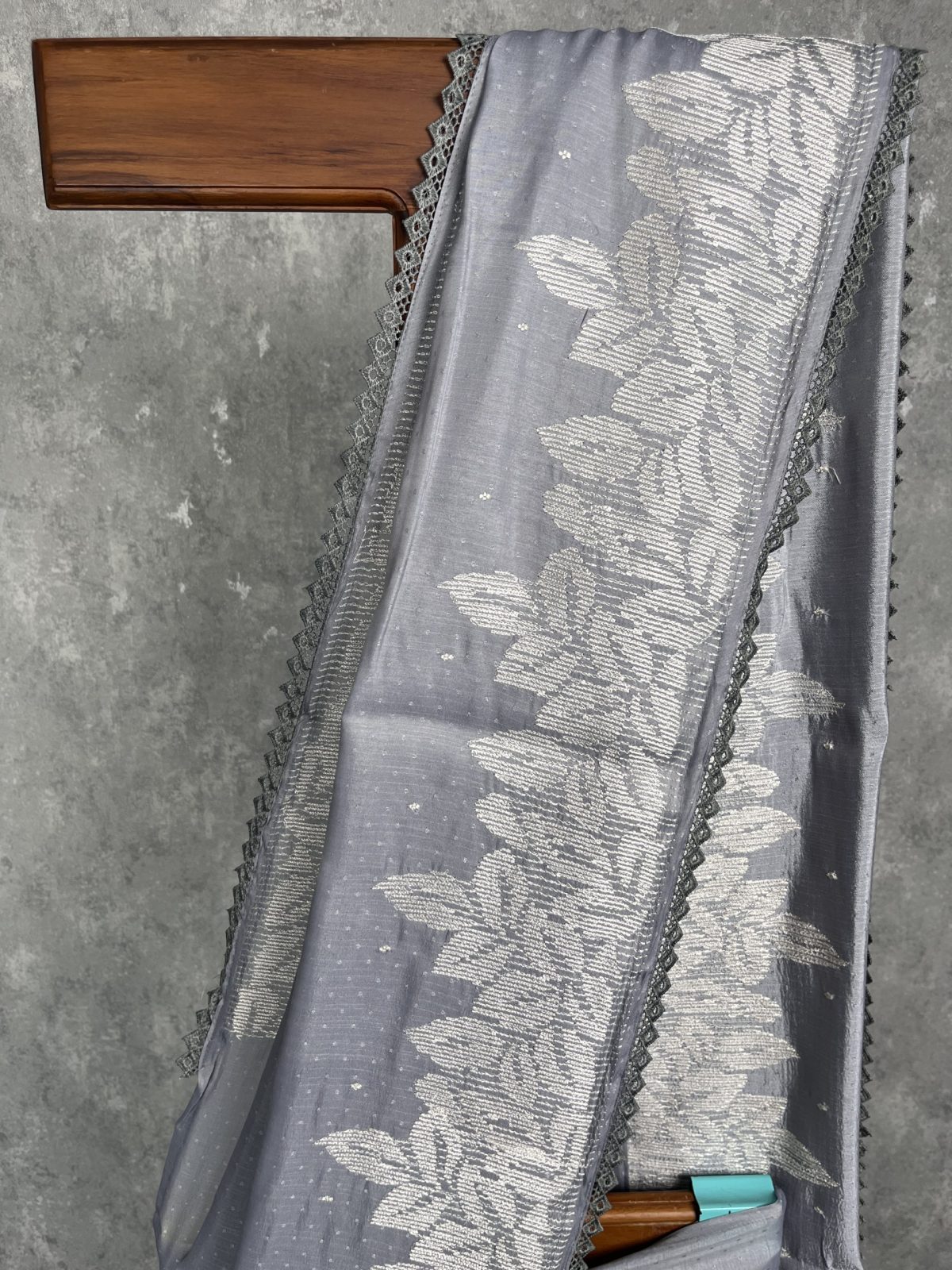 SEMI TUSSAR EMBROIDERY SAREE - Image 2
