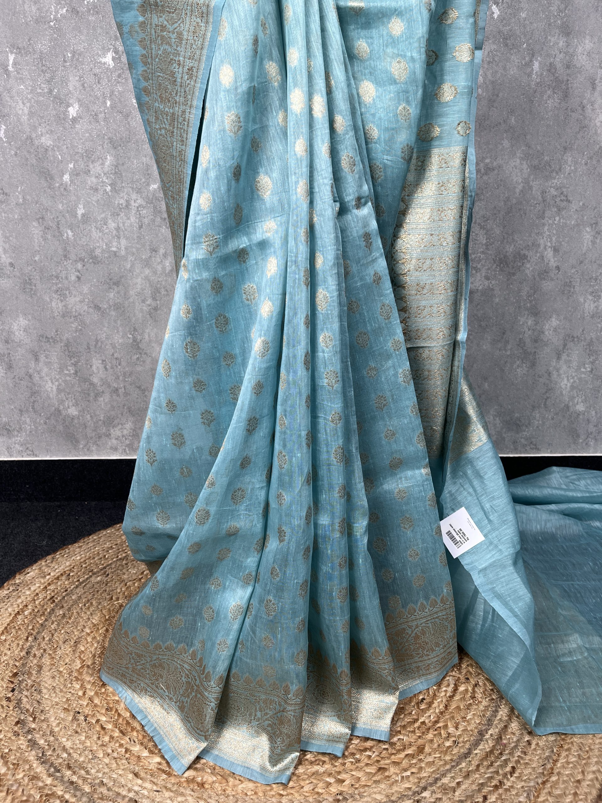 SILK LINEN BANARASI SAREE - Image 3