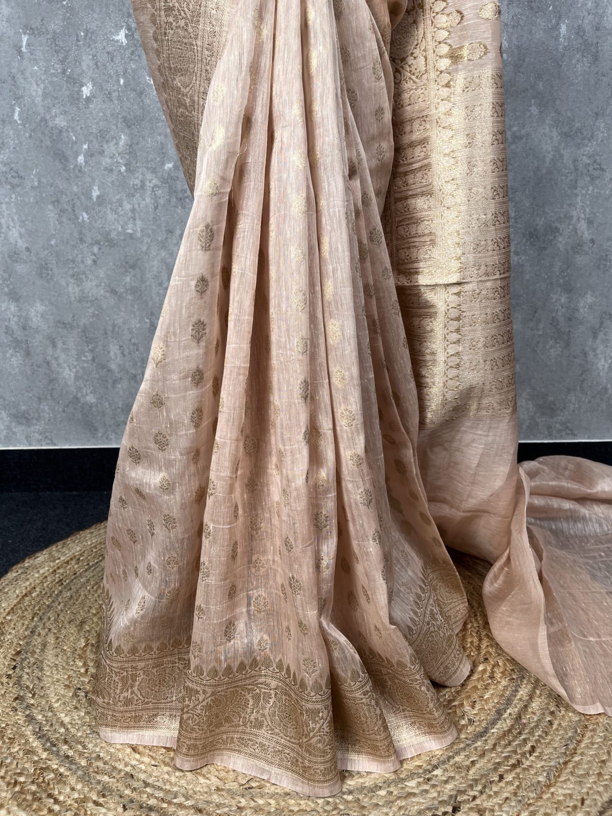 SILK LINEN BANARASI SAREE - Image 3