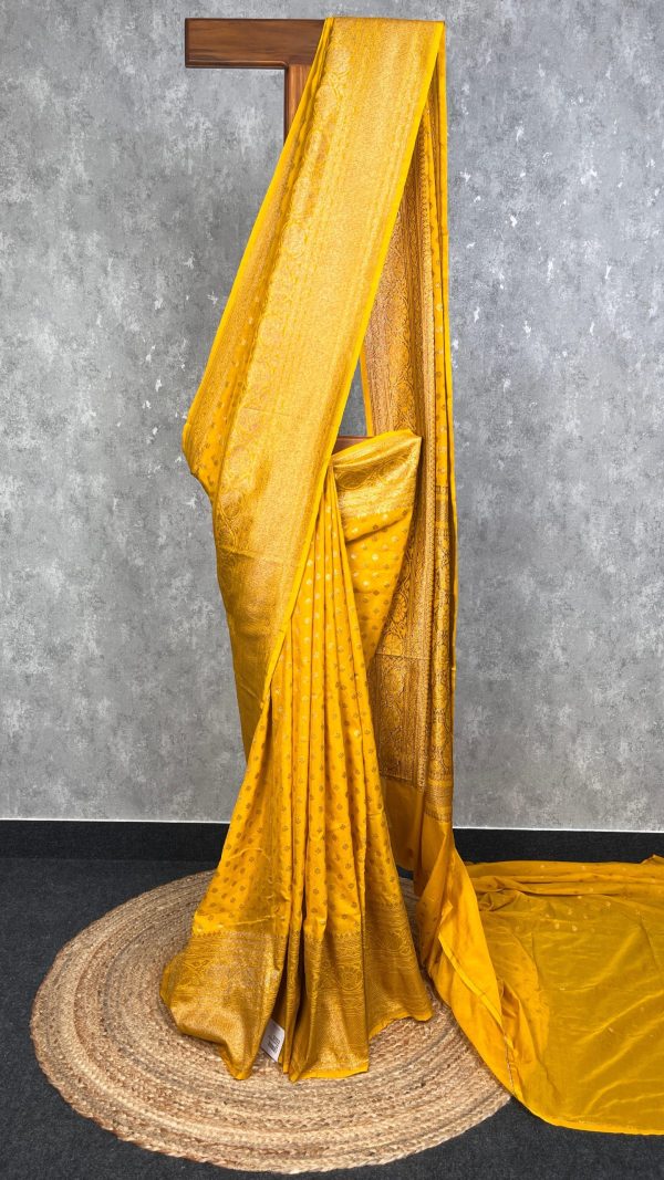SEMI GEORGETTE ANTIQUE ZARI BANARASI SAREE