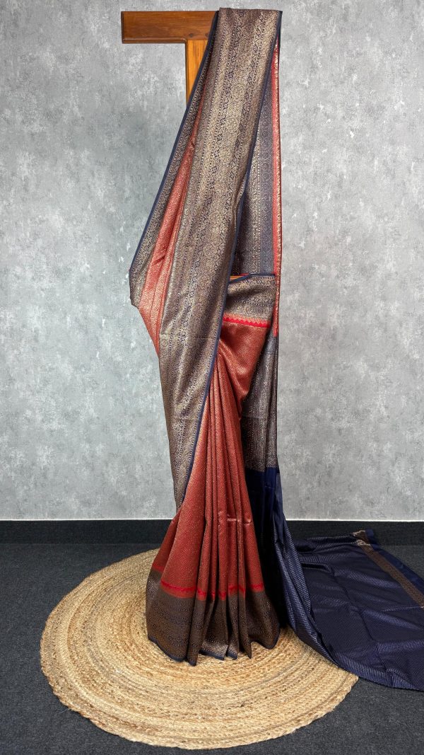 SEMI CHANDERI BROCADE BANARASI SAREE