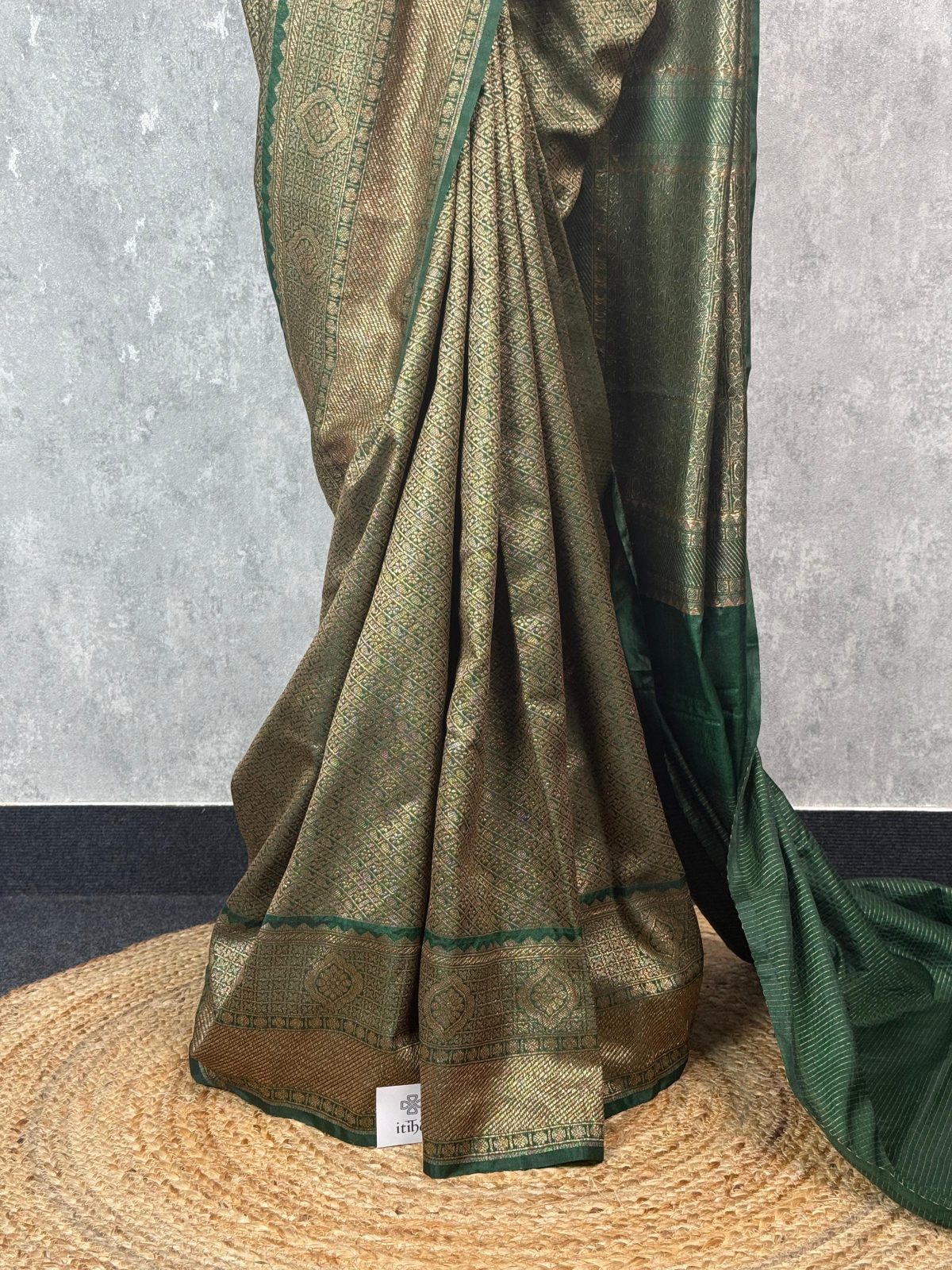 CHANDERI ANTIQUE ZARI BROCADE BANARASI SAREE - Image 3