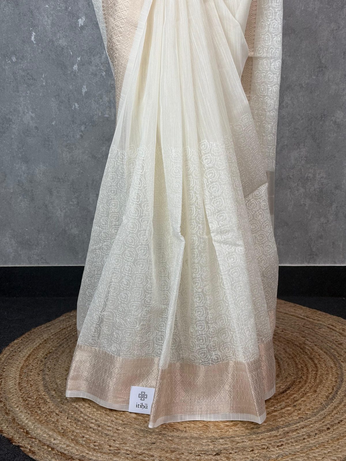 SEMI KOTA EMBROIDERY BANARASI SAREE - Image 3