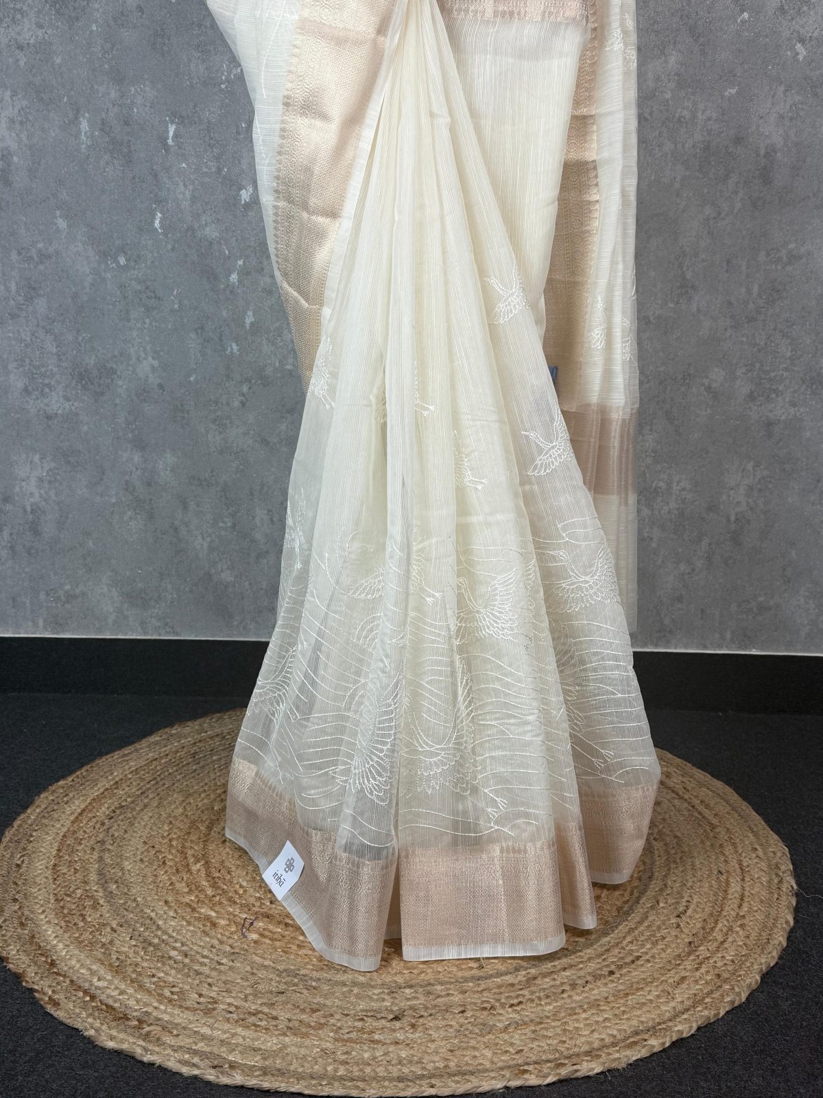 SEMI KOTA EMBROIDERY BANARASI SAREE - Image 3