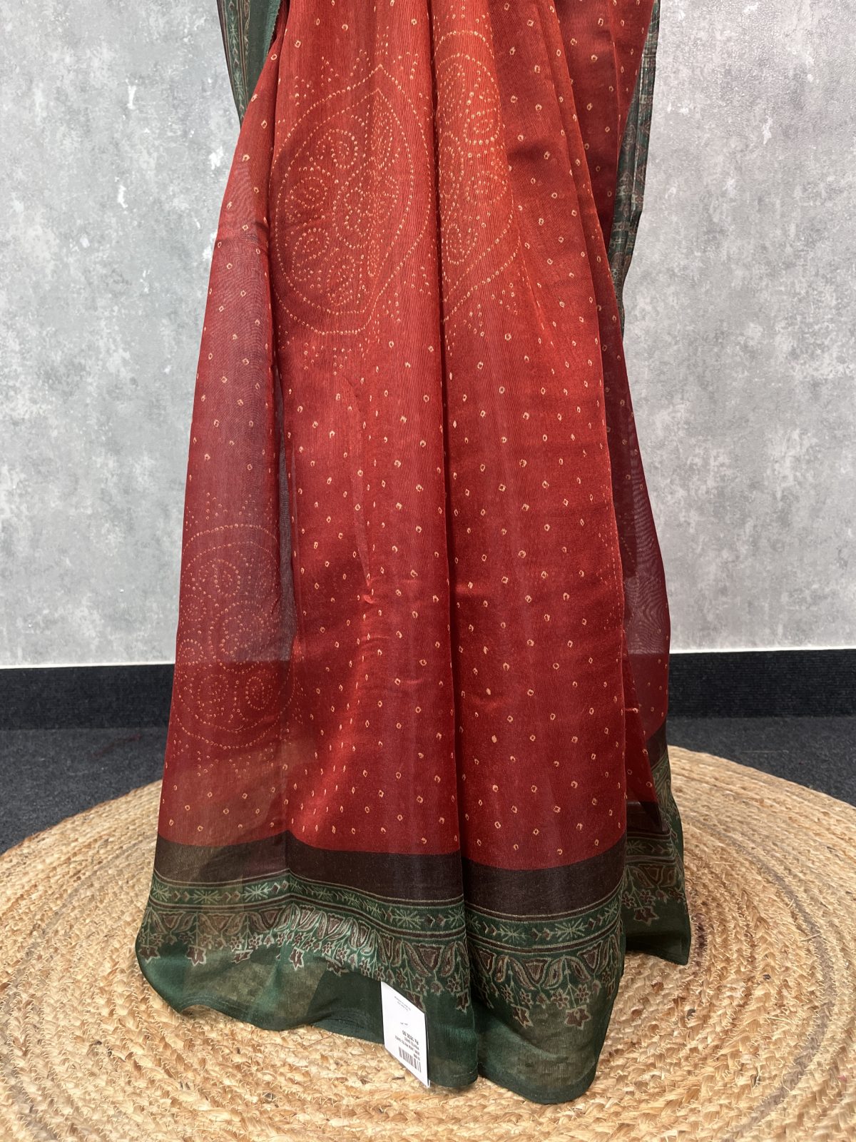 SEMI LINEN PRINTED SAREE - Image 3