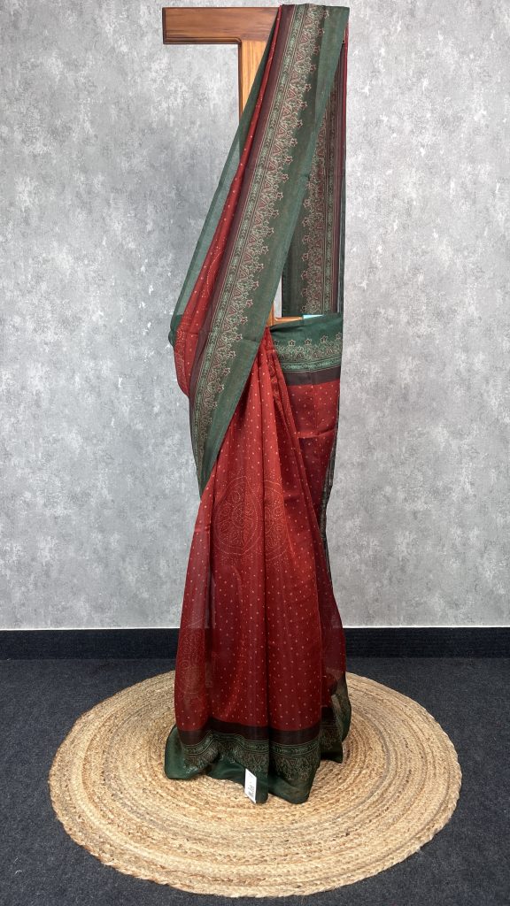 SEMI LINEN PRINTED SAREE