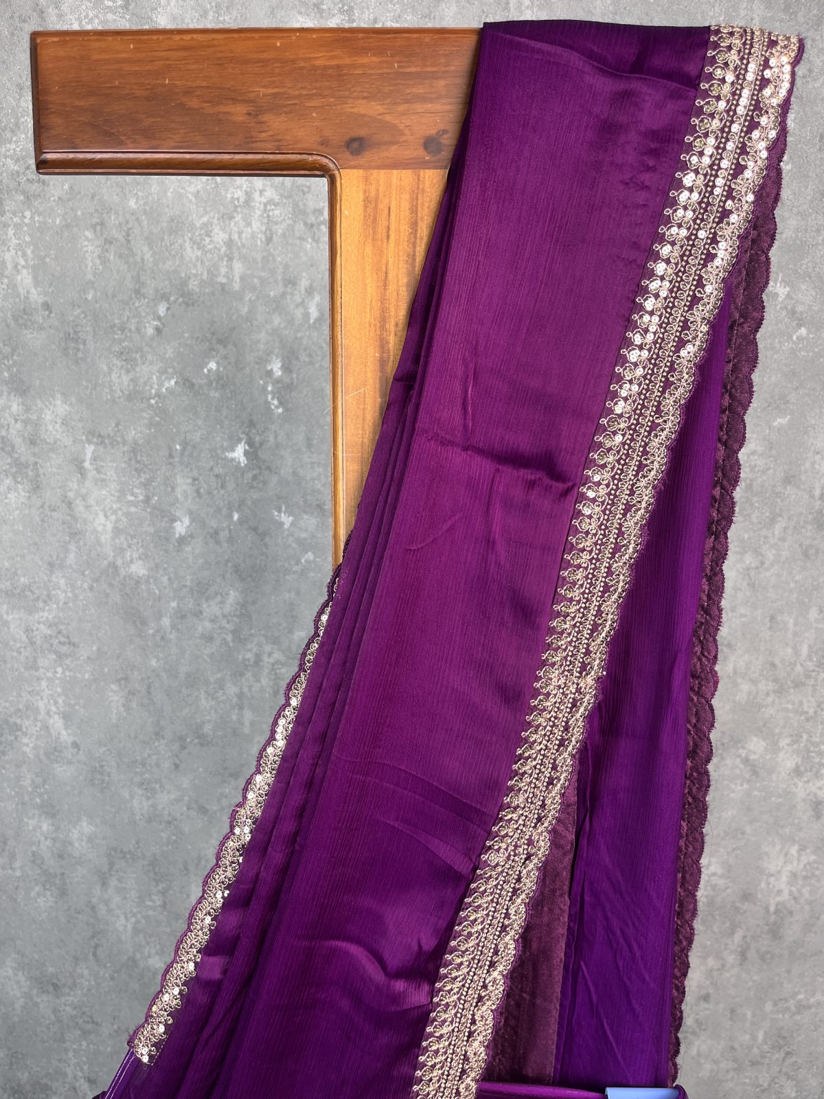 CREPE SILK EMBROIDERY SAREE - Image 2