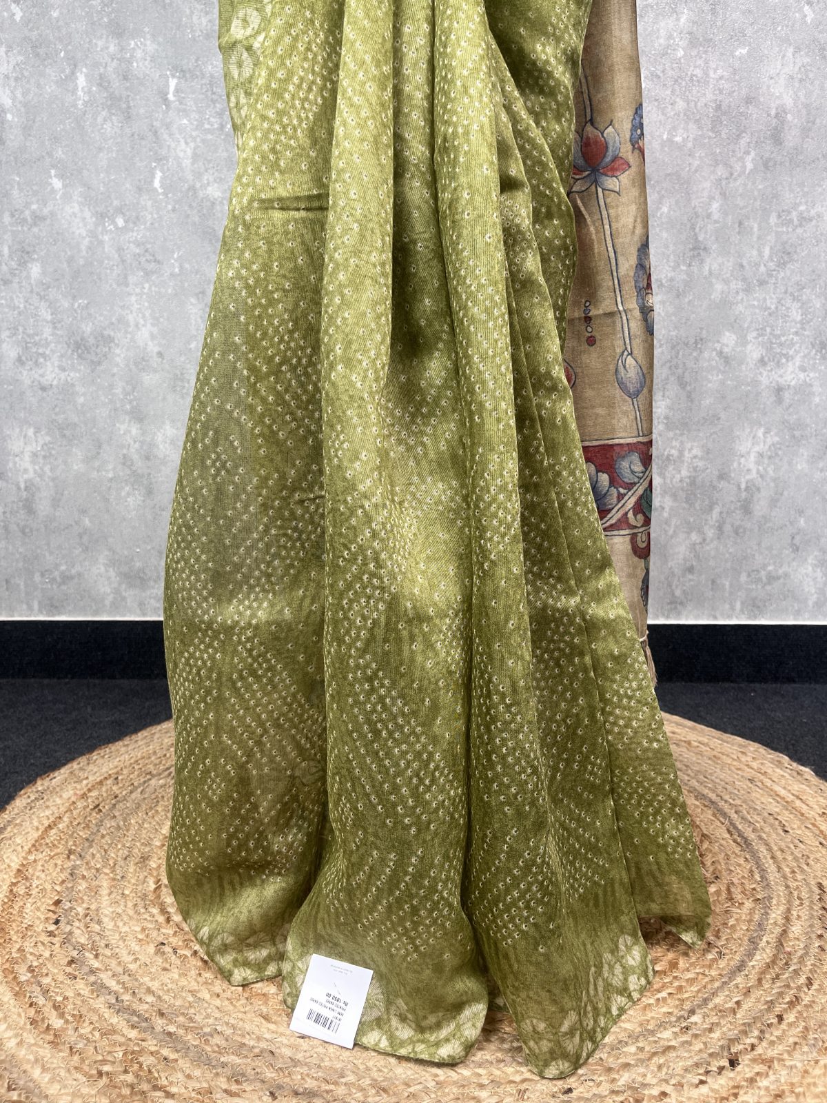 SEMI LINEN PRINTED SAREE - Image 3