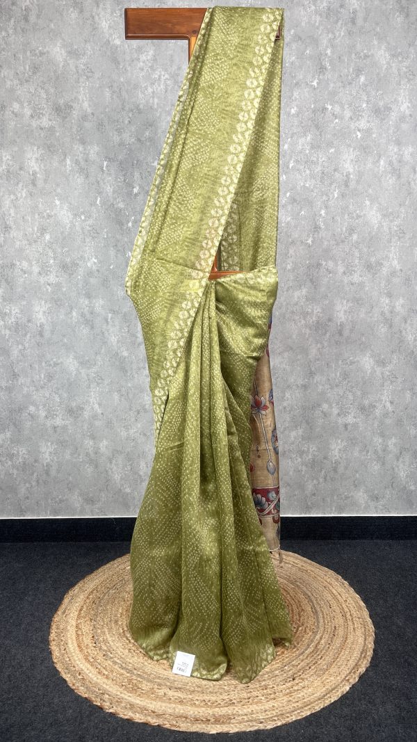 SEMI LINEN PRINTED SAREE
