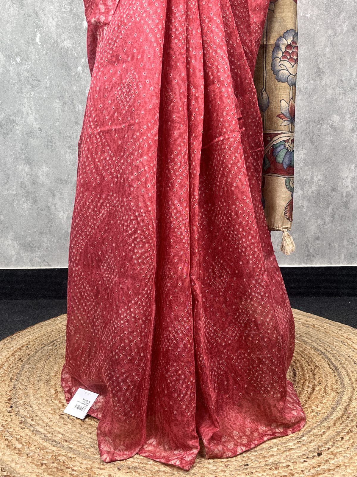 SEMI LINEN PRINTED SAREE - Image 3