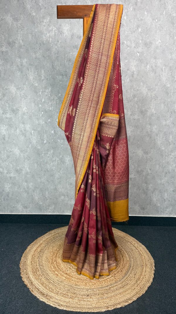 TUSSAR GEORGETTE HAND DYE BANARASI SAREE