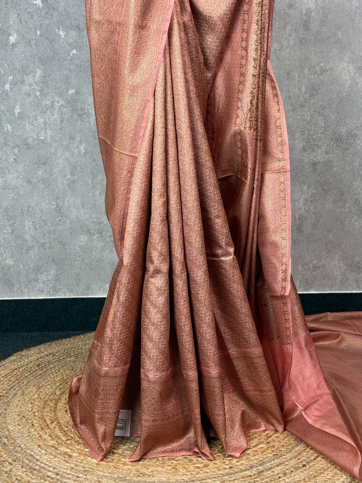 SEMI CHANDERI BROCADE BANARASI SAREE - Image 3