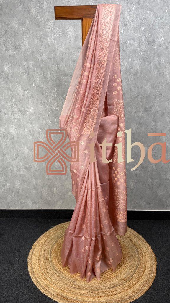 TUSSAR SILK EMBROIDERY SAREE