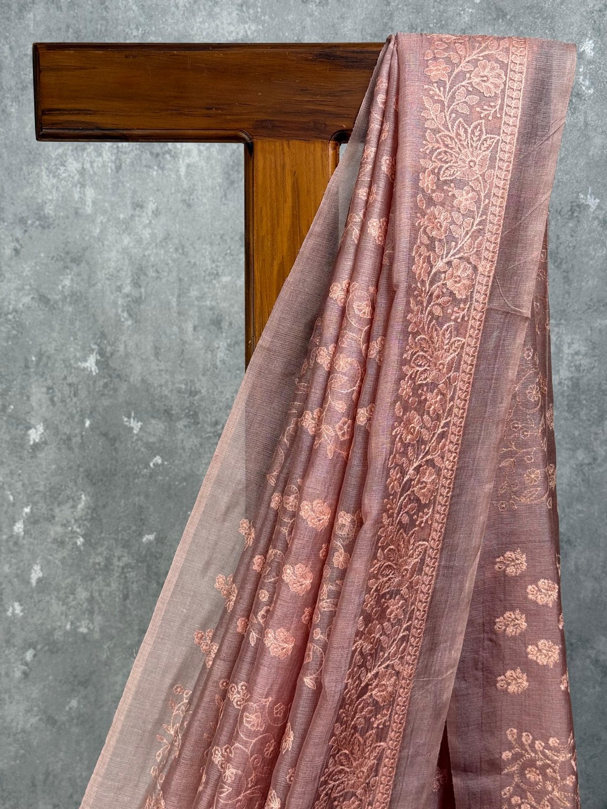 TUSSAR SILK EMBROIDERY SAREE - Image 2