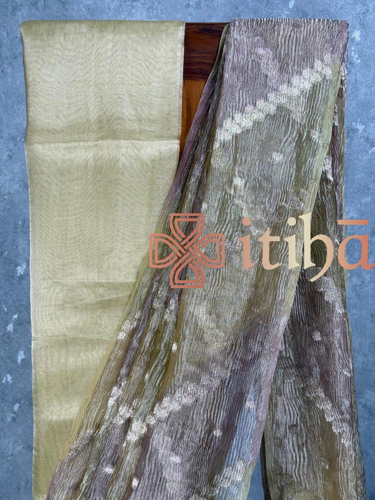 CRUSHED TISSUE ORGANZA BANARASI SAREE - Image 2