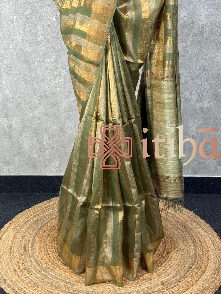 MUSLIN TUSSAR SILK SAREE - Image 3