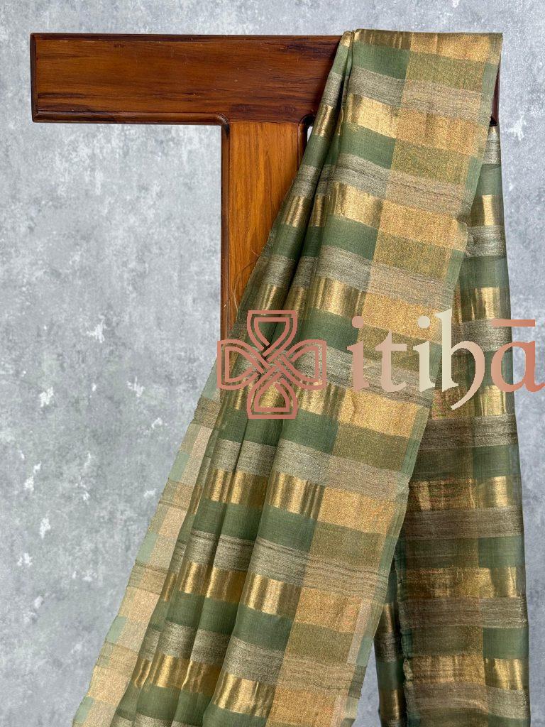 MUSLIN TUSSAR SILK SAREE - Image 2