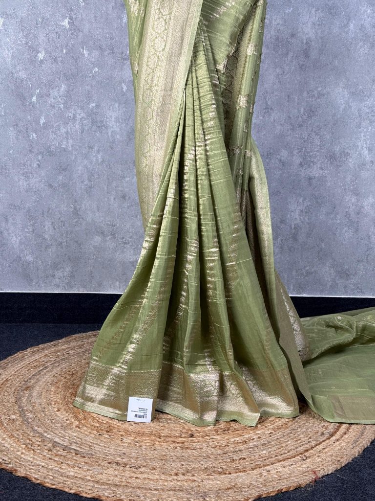 CRUSHED TISSUE GEORGETTE BANARASI SAREE - Image 3