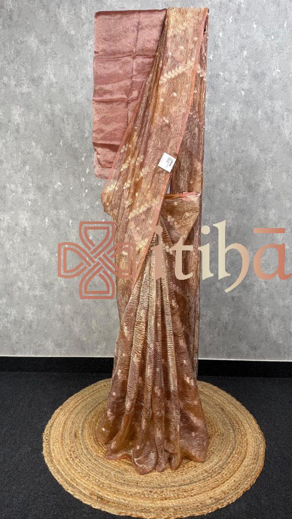 CRUSHED TISSUE ORGANZA BANARASI SAREE
