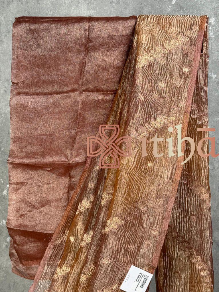 CRUSHED TISSUE ORGANZA BANARASI SAREE - Image 2