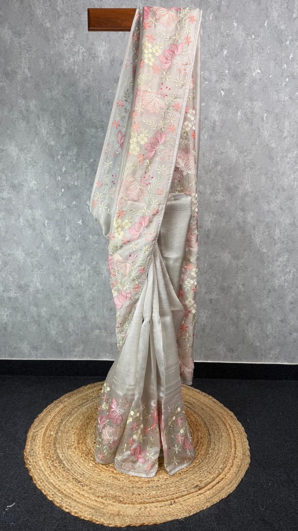 SILK ORGANZA EMBROIDERY SAREE