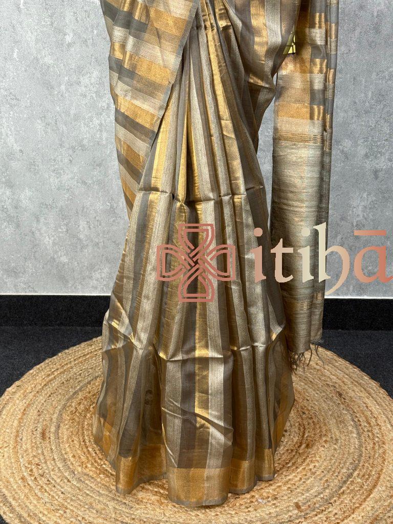 MUSLIN TUSSAR SILK SAREE - Image 3
