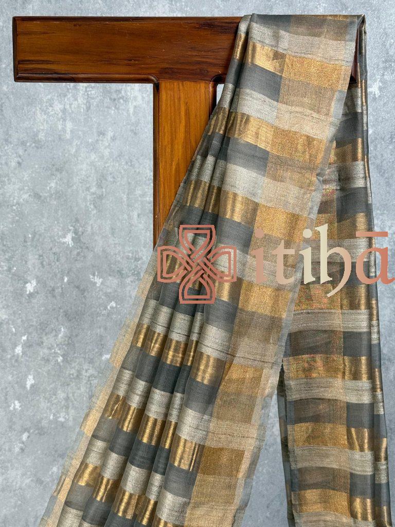 MUSLIN TUSSAR SILK SAREE - Image 2