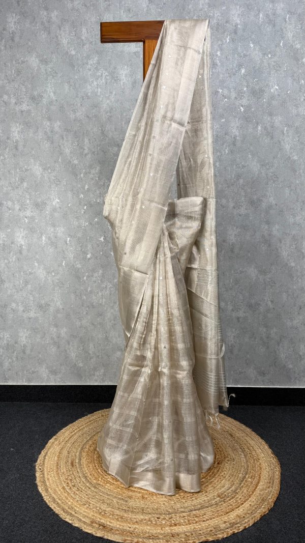 TUSSAR TISSUE EMBROIDERY SAREE