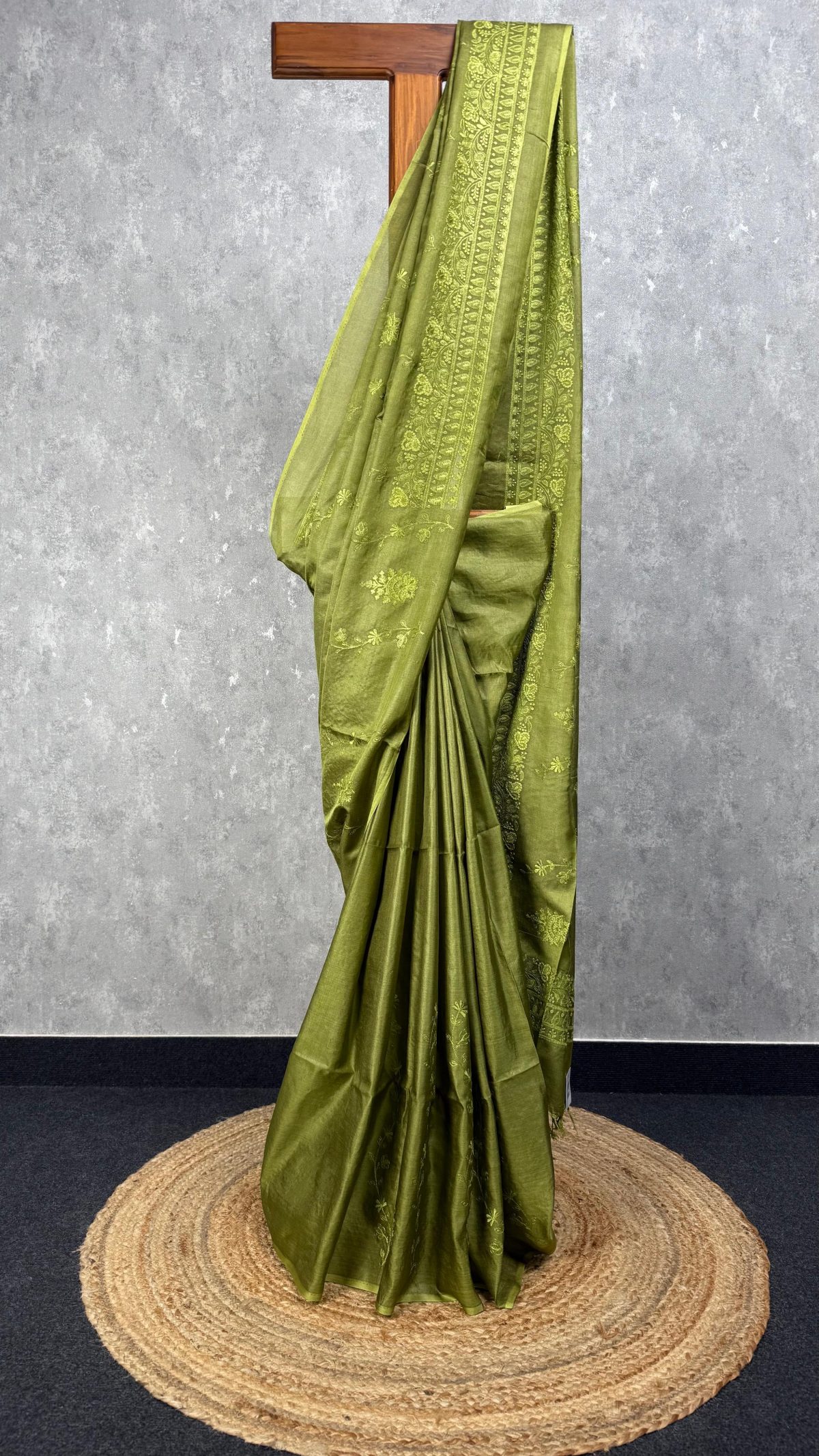 TUSSAR SILK EMBROIDERY SAREE