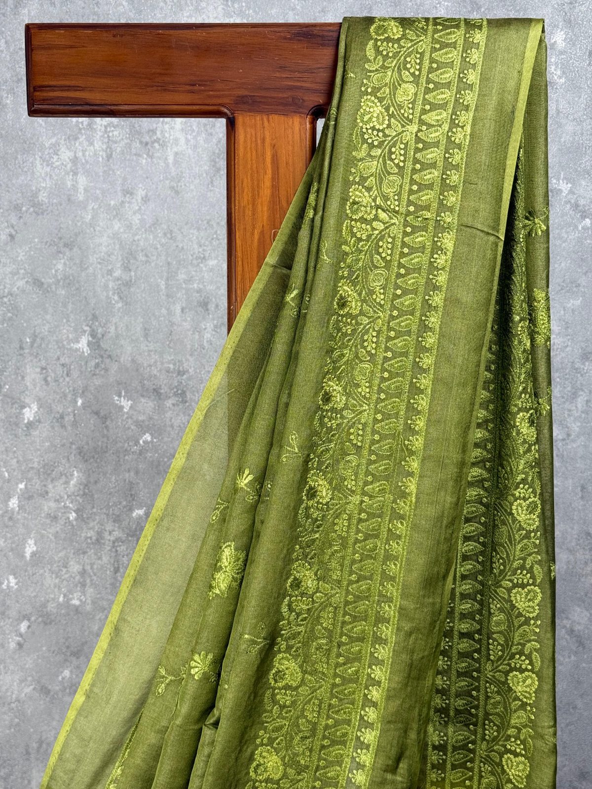 TUSSAR SILK EMBROIDERY SAREE - Image 2