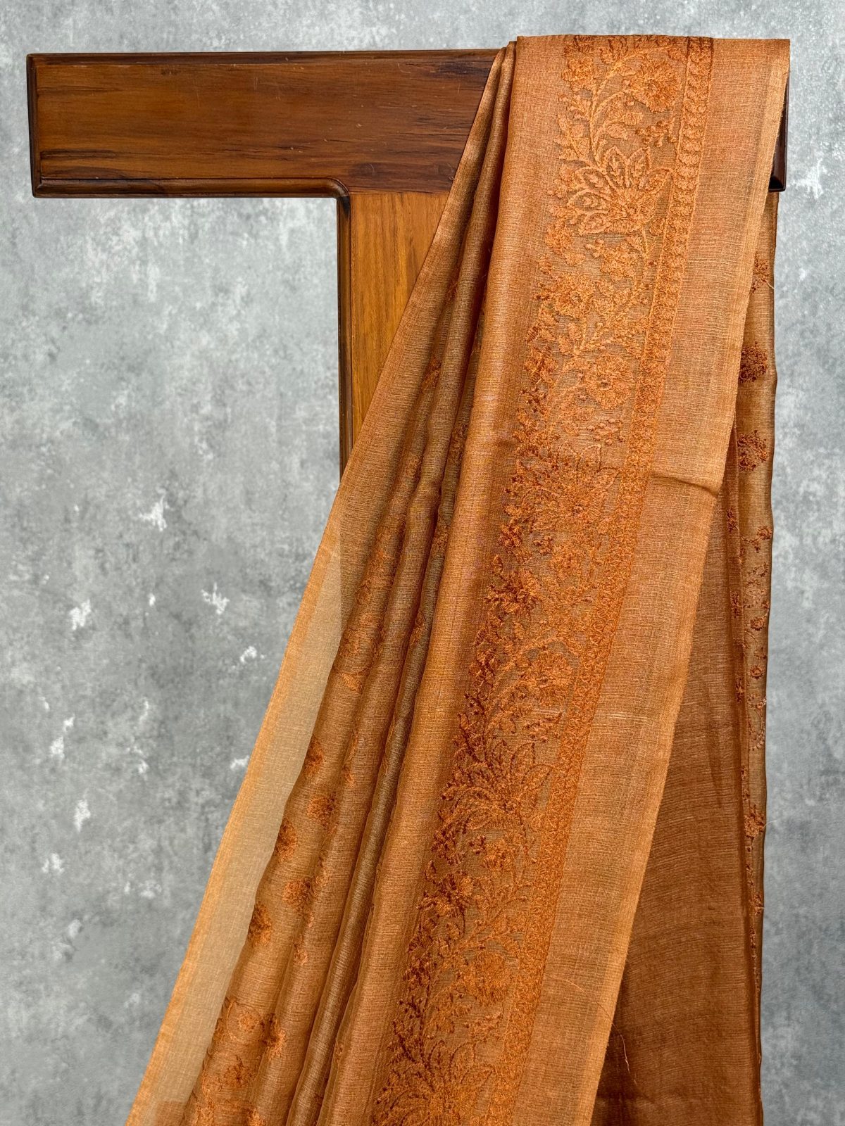 TUSSAR SILK EMBROIDERY SAREE - Image 2