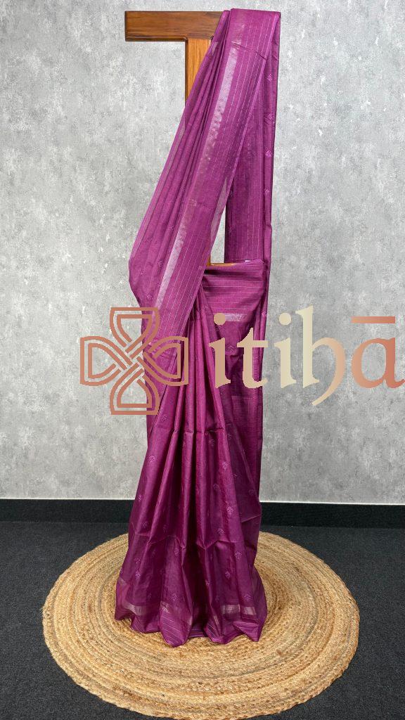 TUSSAR SILK EMBROIDERY SAREE