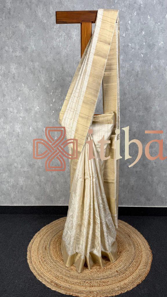 SEMI TUSSAR EMBROIDERY SAREE