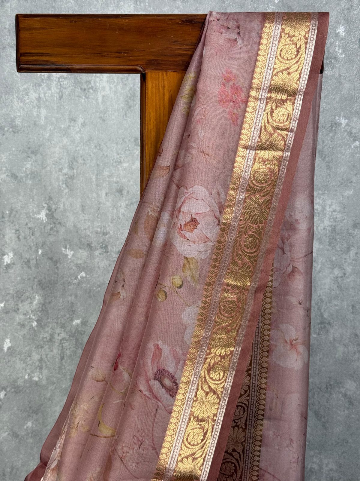 SILK ORGANZA PRINTED SAREE - Image 2
