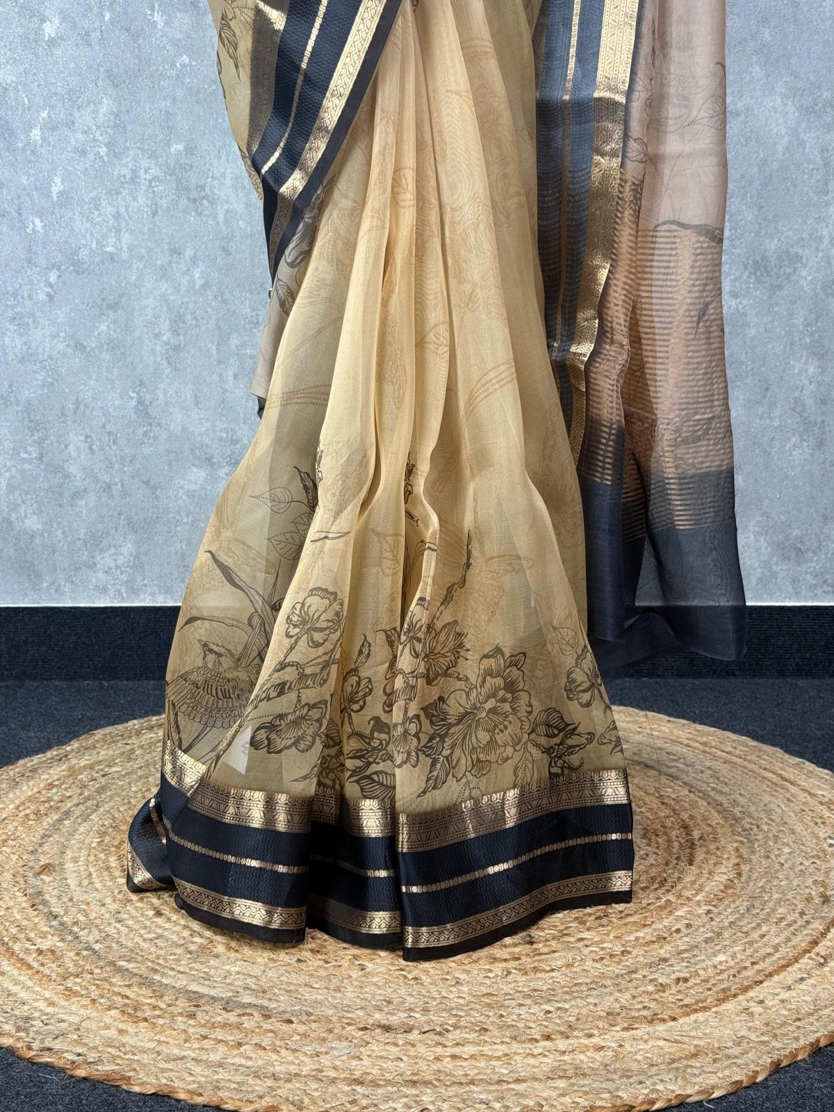 SILK ORGANZA PRINTED SAREE - Image 3