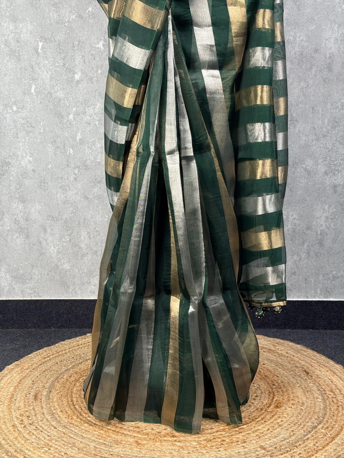 SILK ORGANZA ZARI STRIPES SAREE - Image 3
