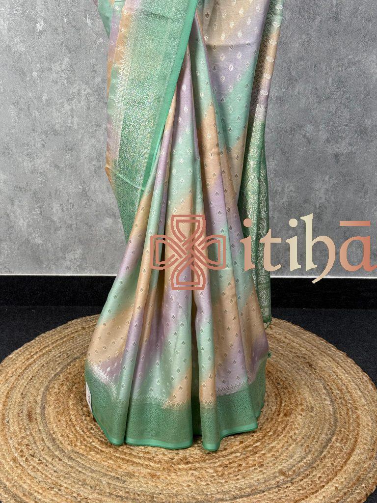 SATIN GEORGETTE BANARASI SAREE - Image 3