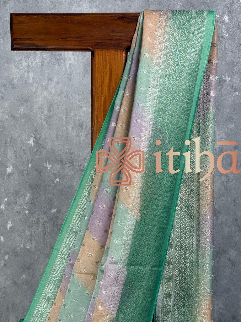 SATIN GEORGETTE BANARASI SAREE - Image 2