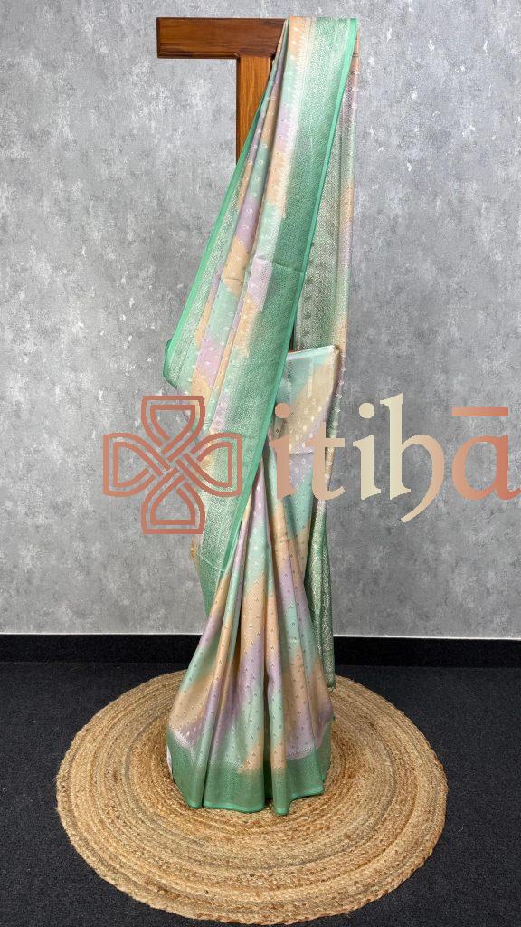 SATIN GEORGETTE BANARASI SAREE