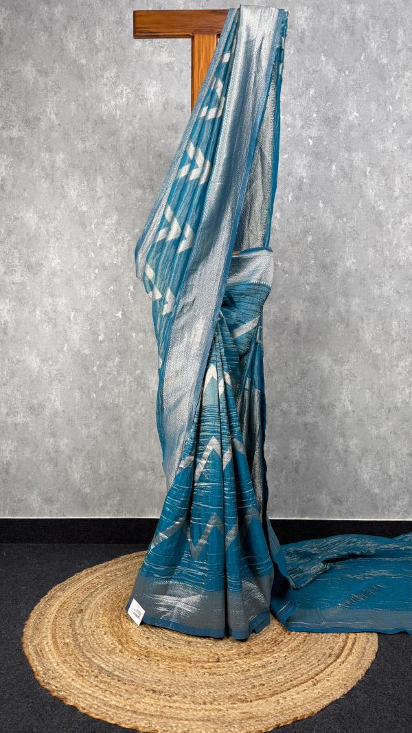 CRUSHED TISSUE GEORGETTE BANARASI SAREE