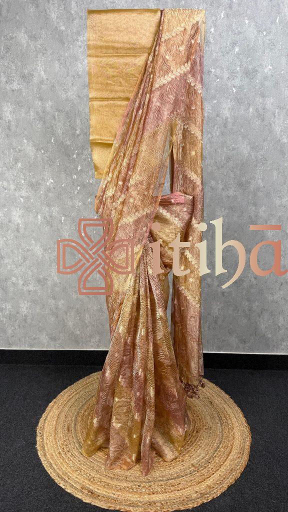 CRUSHED TISSUE ORGANZA BANARASI SAREE