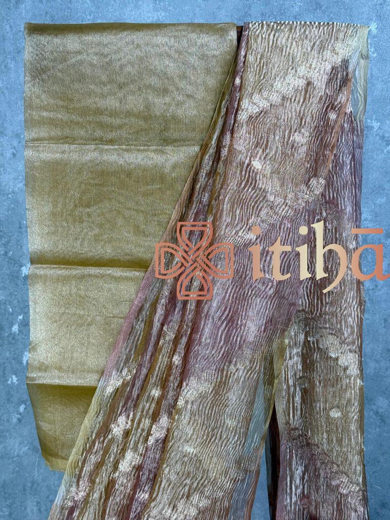 CRUSHED TISSUE ORGANZA BANARASI SAREE - Image 2