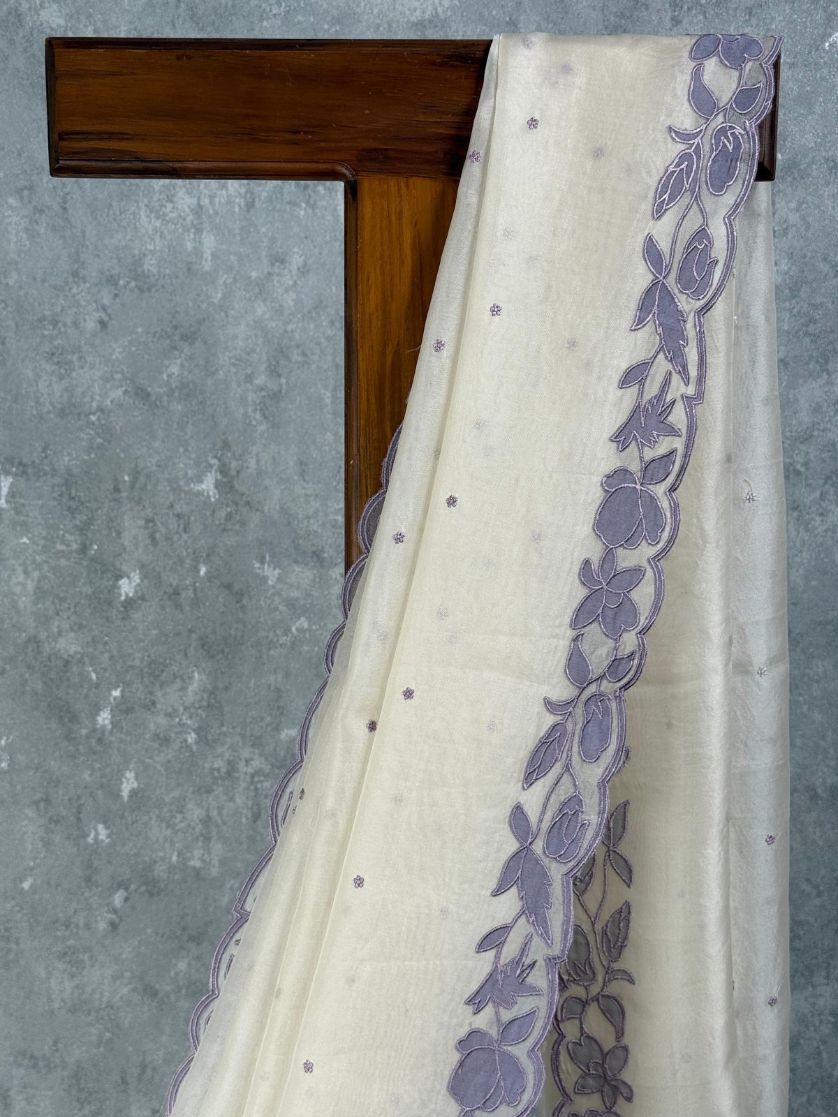 SILK ORGANZA EMBROIDERY SAREE - Image 2